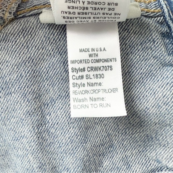 NWT SLVRLAKE 90s Re-Work Distressed Denim Cropped Oversize Jean Trucker Jacket L - Picture 15 of 15